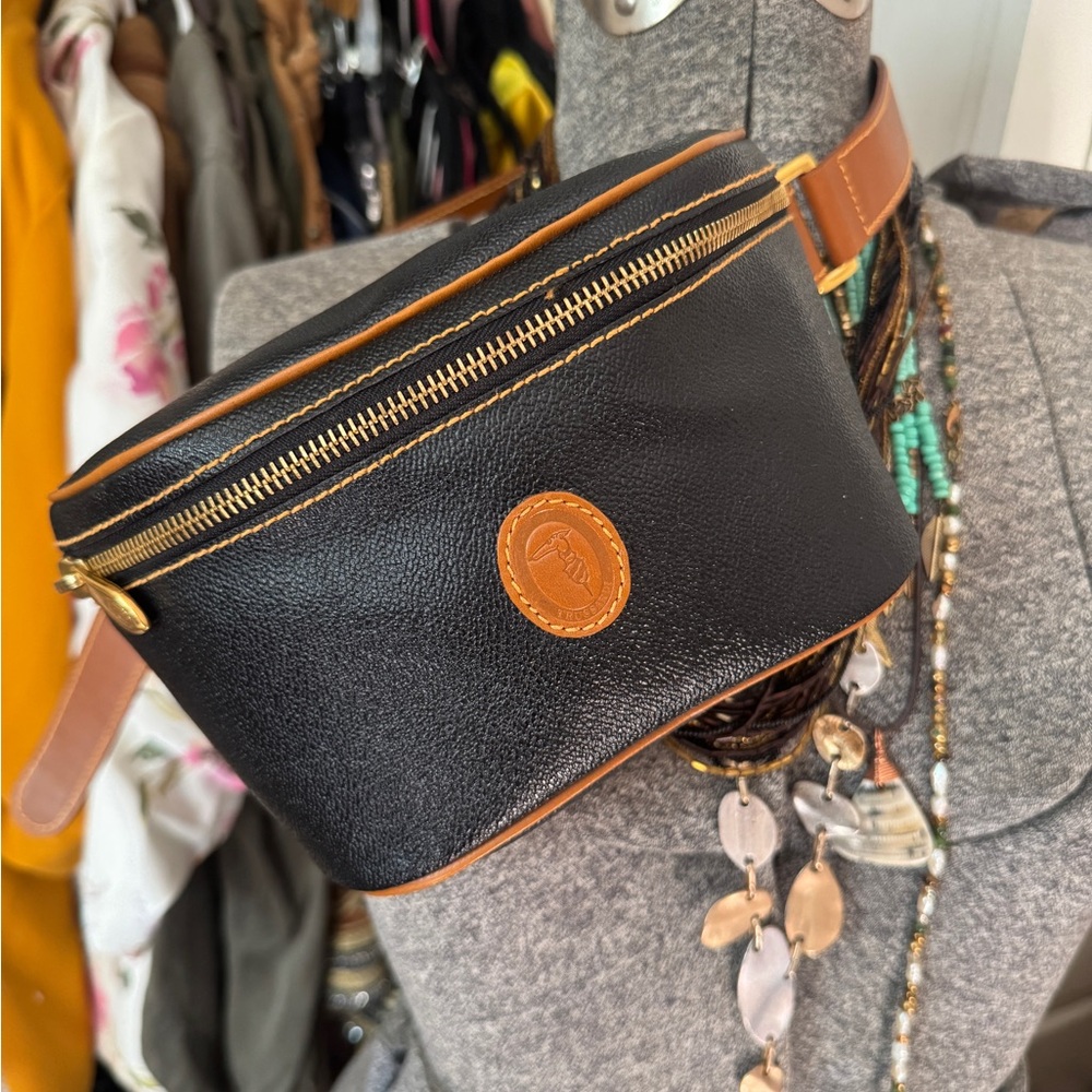 Black and Brown Leather Belt Bag